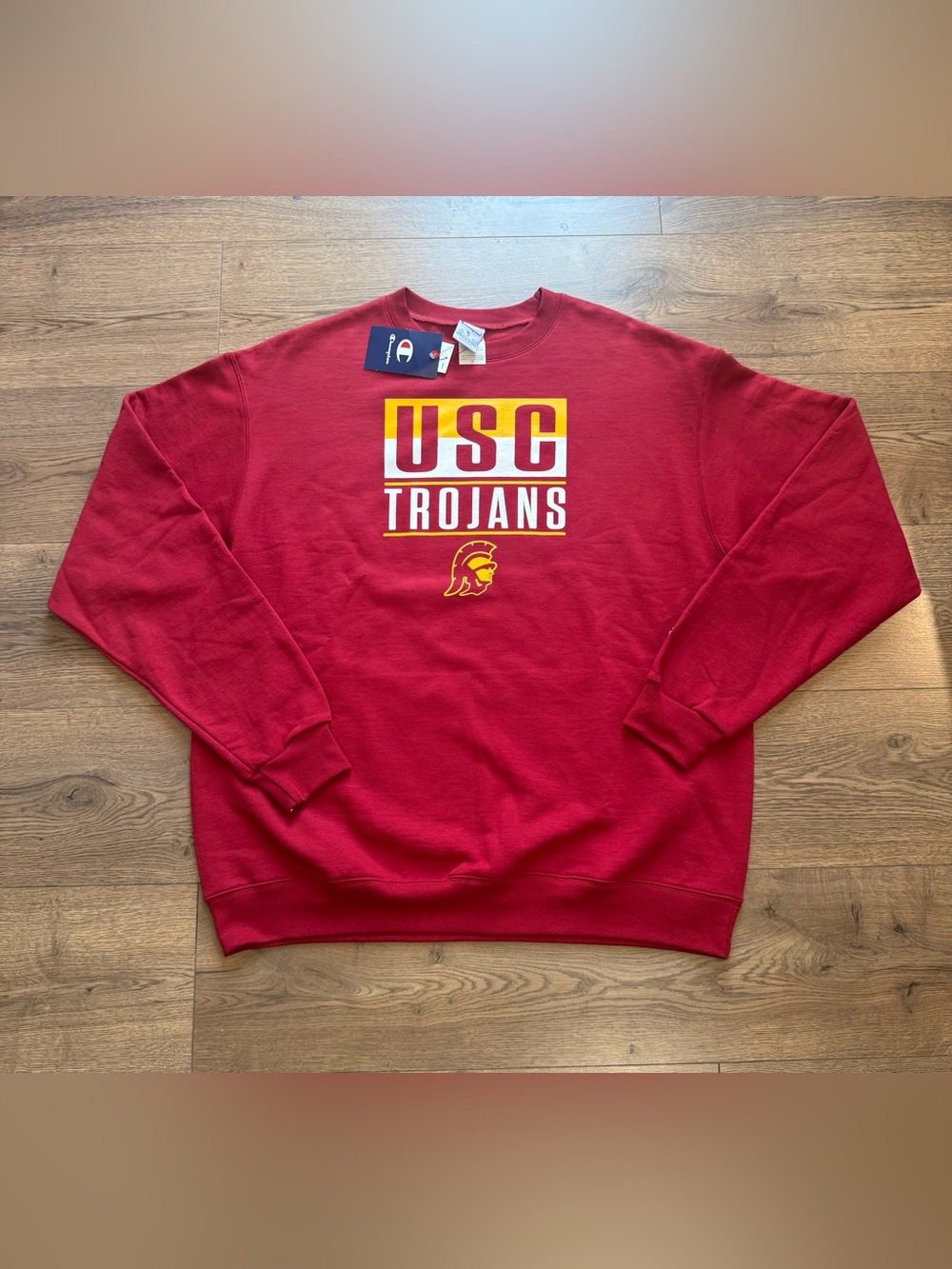 Champion Red USC Trojans Crewneck Sweatshirt NWT